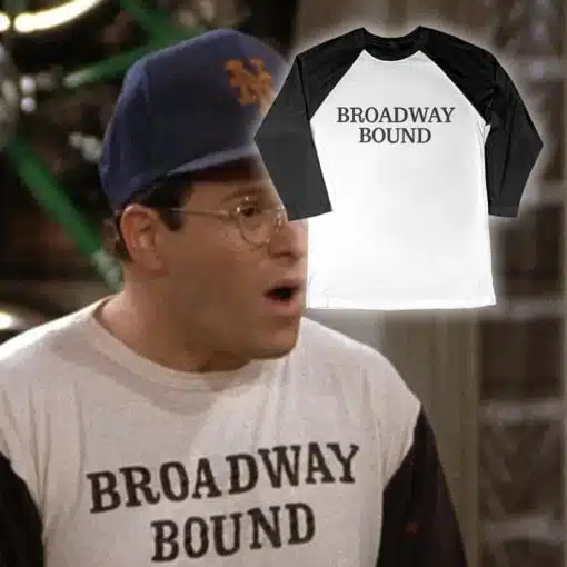 Broadway Bound 3/4 Sleeve Raglan T-Shirt | George Costanza | Seinfeld