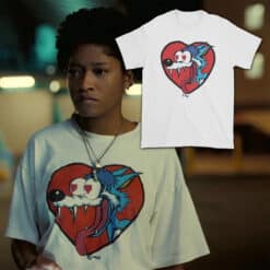 Blue Dog With Heart Eyes T-Shirt | Emerald Haywood | Nope