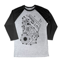 Circuit Board 3/4 Long Sleeve Raglan T-Shirt | Wade Watts | Ready Player One