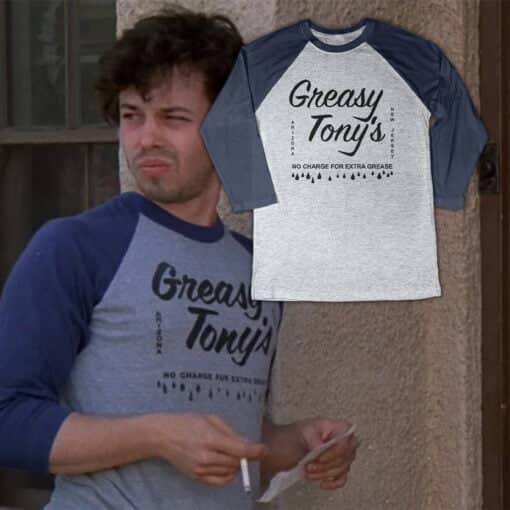 Greasy Tony's 3/4 Long Sleeve Raglan T-Shirt | Dudley 'Booger' Dawson | Revenge Of The Nerds