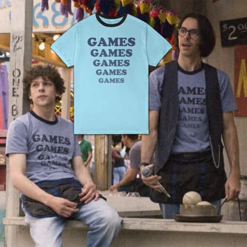 Games Ringer T-Shirt | James Brennan, Em Lewin And Joel | Adventureland