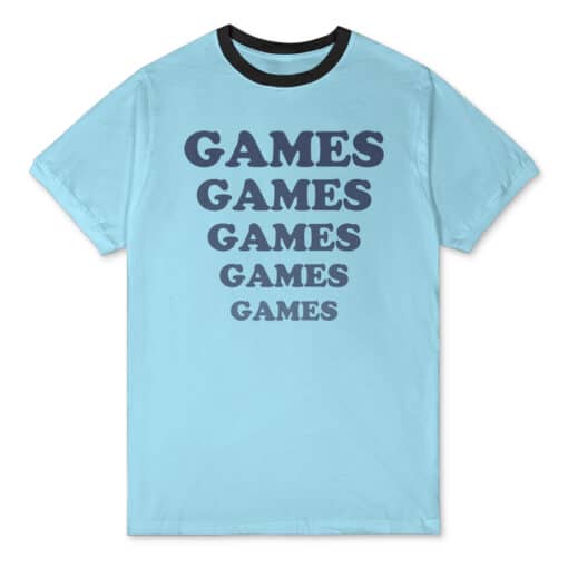 Games Ringer T-Shirt | James Brennan, Em Lewin And Joel | Adventureland