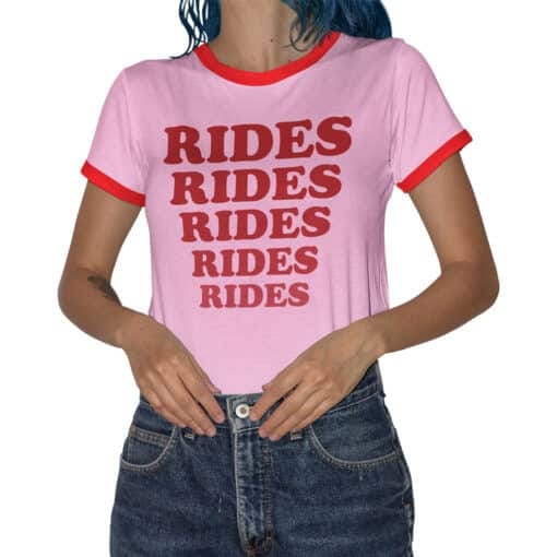 Rides Ringer T-Shirt | Lisa P. And A Co-worker | Adventureland