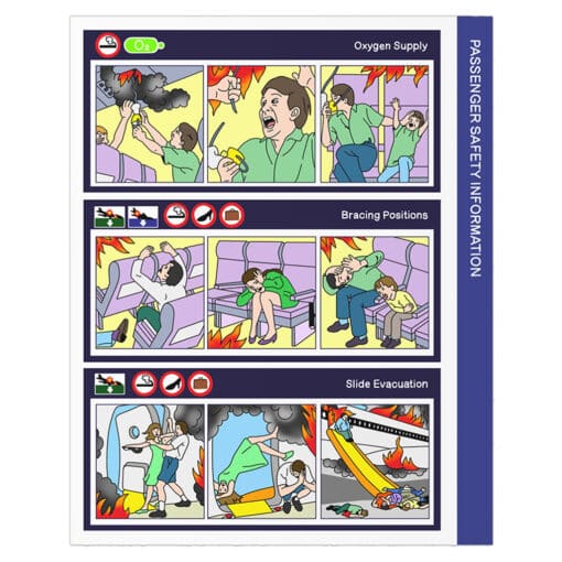 Airline Passenger Safety Information Uncoated Poster | Fight Club