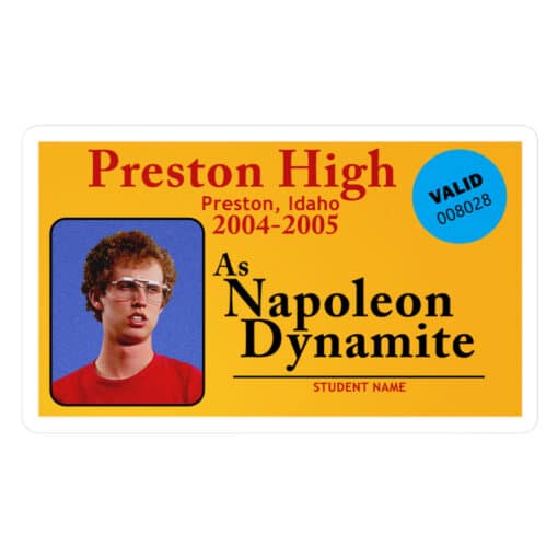 Napoleon Dynamite ID Card Vinyl Decals Sticker | Napoleon Dynamite