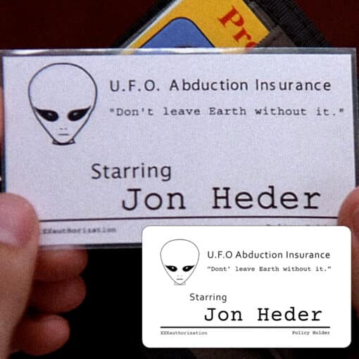 UFO Abduction Insurance Card Vinyl Decals Sticker | Napoleon Dynamite