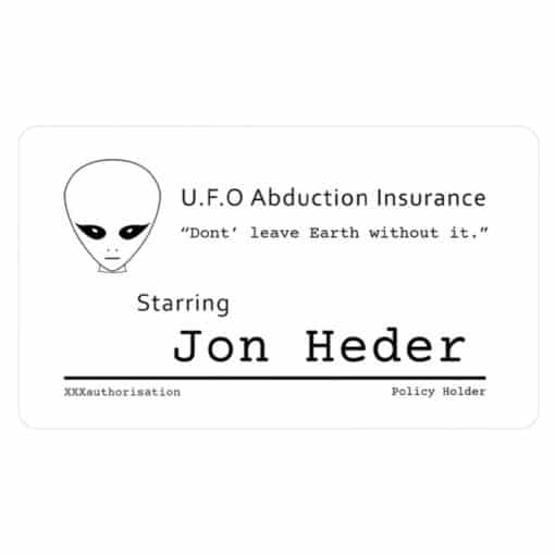 UFO Abduction Insurance Card Vinyl Decals Sticker | Napoleon Dynamite