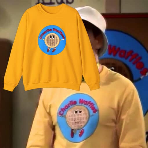 Charlie Waffles Sweatshirt T-Shirt | Charlie Harper | Two And A Half Men