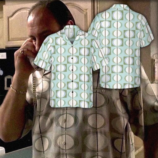 Geometric Pattern Hawaiian Shirt | Tony Soprano | The Sopranos