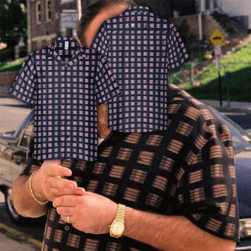 Square Geometric Abstract Pattern Hawaiian Shirt | Tony Soprano | The Sopranos