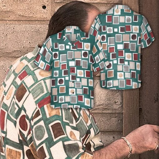 Square Hem And Eye-Catching Geometric Pattern Hawaiian Shirt | Tony Soprano | The Sopranos