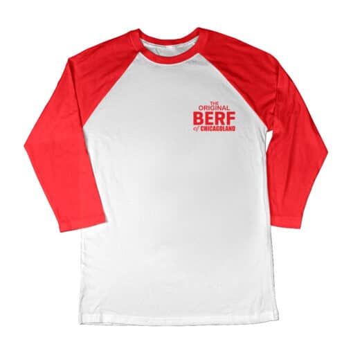 The Original Berf Of Chicagoland Red 3/4 Long Sleeve Raglan T-Shirt | Richard 'Richie' Jerimovich | The Bear 2022