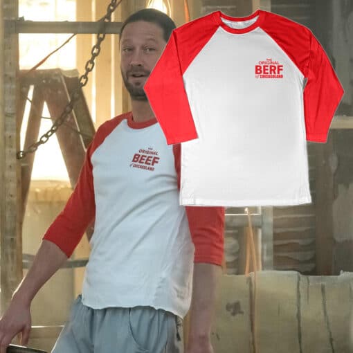 The Original Berf Of Chicagoland Red 3/4 Long Sleeve Raglan T-Shirt | Richard 'Richie' Jerimovich | The Bear 2022