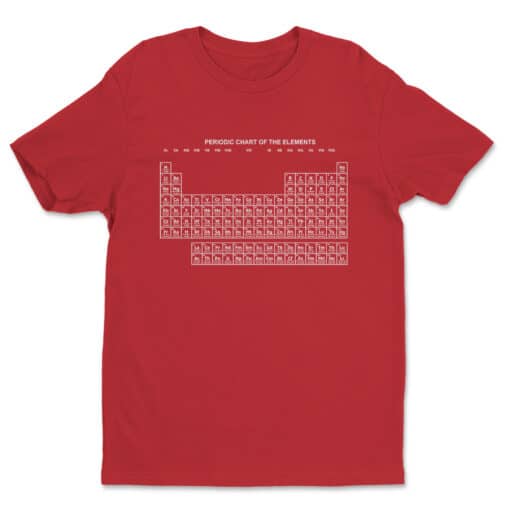 Periodic Chart Of Elements Red T-Shirt Leonard Hofstadter The Big Bang Theory