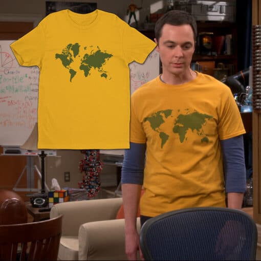 World Map T-Shirt | Sheldon Cooper | The Big Bang Theory