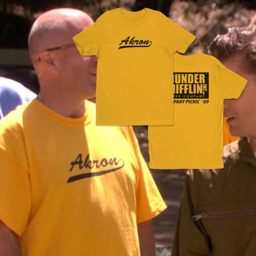 Akron Dunder Mifflin Paper Company Gold T-Shirt | The Office