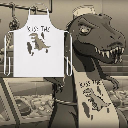 Kiss The Dinosaur Apron | Solar Opposites