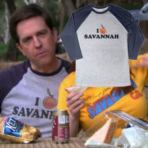 I Peach Savannah 3/4 Long Sleeve Raglan T-Shirt | Andy Bernard | The Office