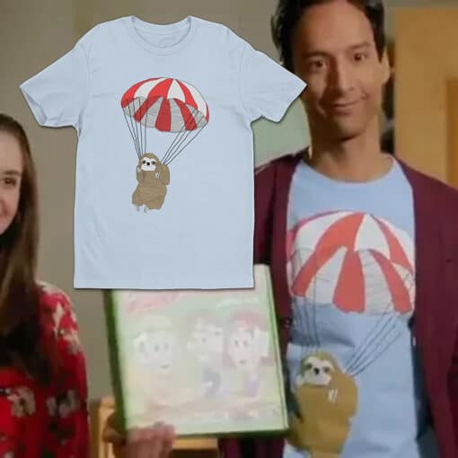 Parachuting Sloth T-Shirt | Abed Nadir | Community