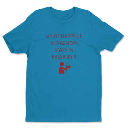 What Happens In Kassiopi Stays In Kassiopi T-Shirt | Felix Catton | Saltburn