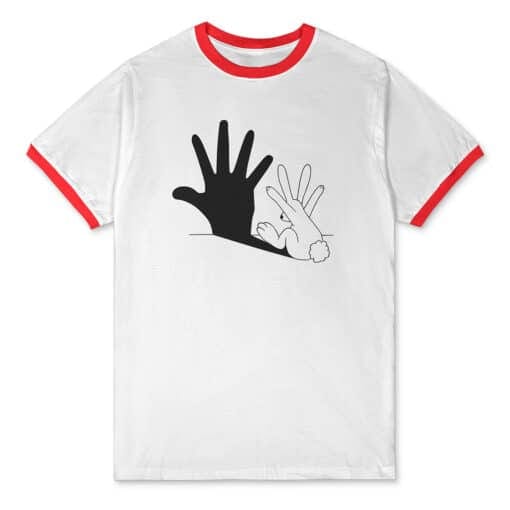 Rabbit Hand Shadow Ringer T-Shirt | Dez | Austin & Ally