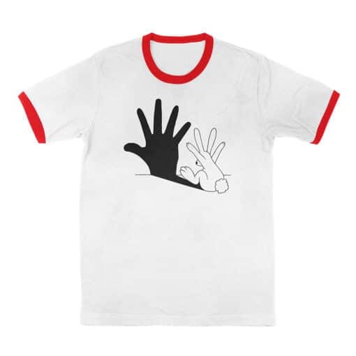 Rabbit Hand Shadow Ringer T-Shirt | Dez | Austin & Ally