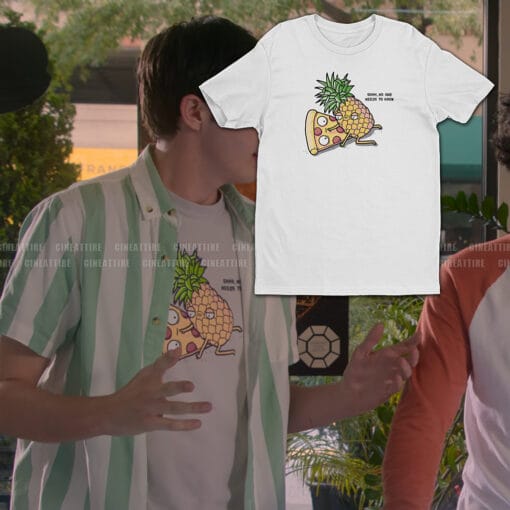 Shhh No One Needs To Know Pizza Pineapple T-Shirt | Demetri Alexopoulos | Cobra Kai